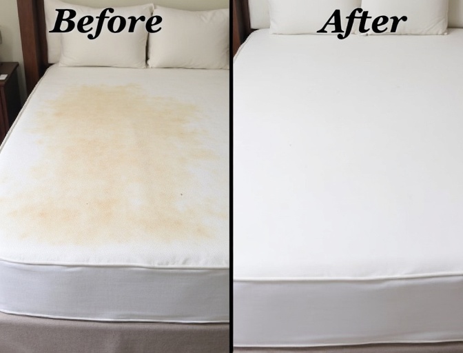 До и после чистки матраса